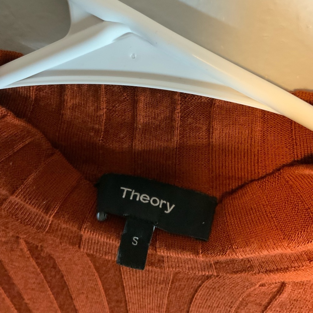 Theory Women's Cowl Neck Sweater in Rust - Picture 3 of 4